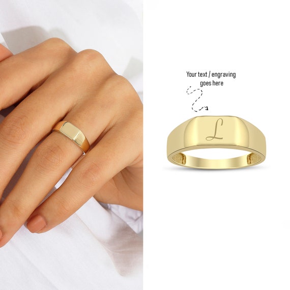 10k or 14k Yellow Gold Child's Classic Heart Ring w/ Optional Initial Engraving 10k or 14k Yellow Gold Child's Classic Heart Ring w/ Optional Initial Engraving