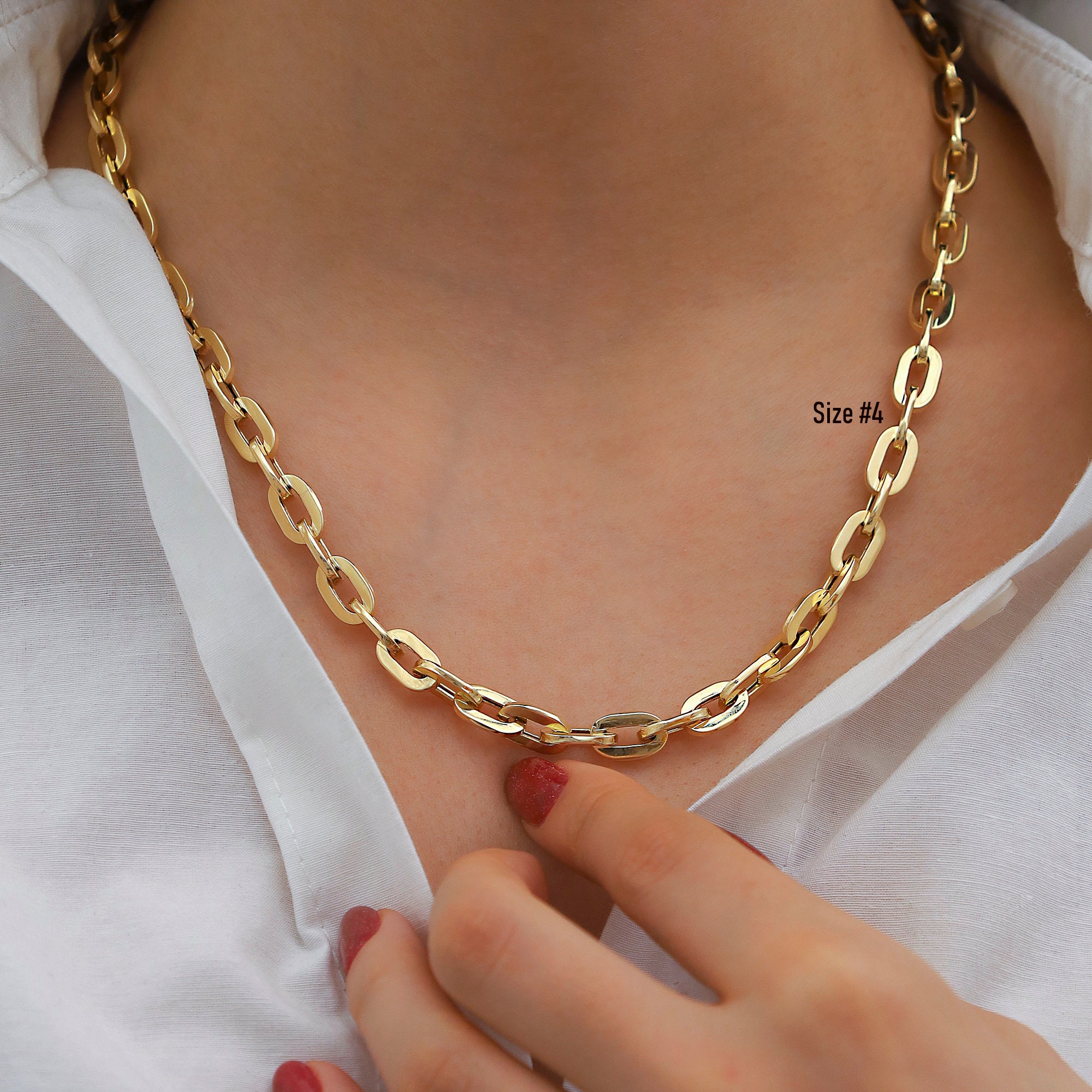 Gold Layered Necklace Set For Women - Cuban Link Choker Chain Necklaces, Fashion Jewelry Gift