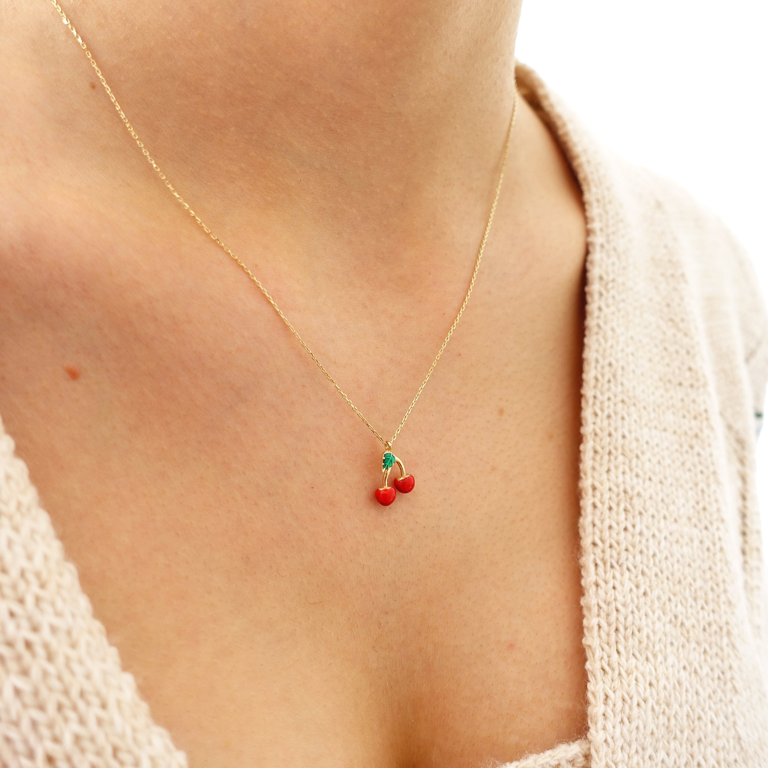 Red cherry best sale necklace