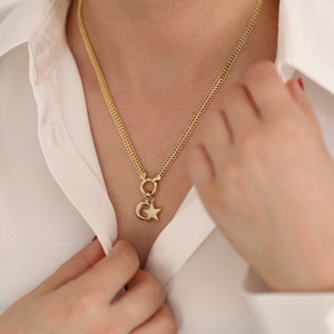 14k Gold Vienna Chain Necklace | 5mm Armoured Layering Chain, Bold Necklace, Gift for Family, Graduation Gift, Anniversary Gift