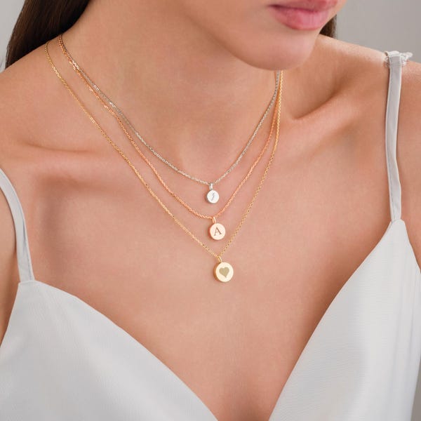 14k Gold Round Urn Necklace | Engraved Circle Cremation Ash Holder Memorial Pendant