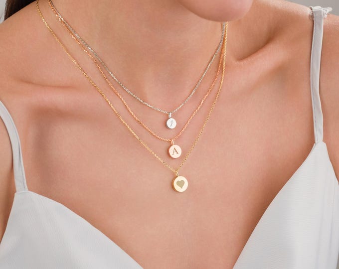 14k Gold Round Urn Necklace | Engraved Circle Cremation Ash Holder Memorial Pendant