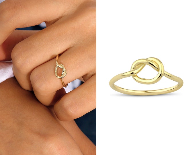 14k Gold Sailors Knot Ring | Delicate Twisted Statement Jewelry, Love&Friendship Promise Ring, Christmas Gift, Bridesmaid Gift, Gift for Her