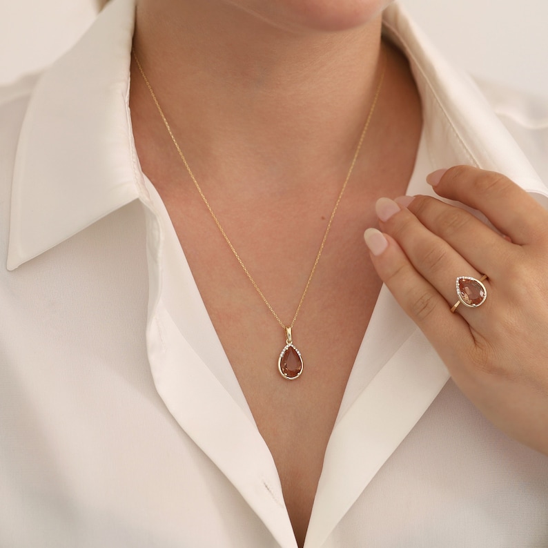 14K Gold Diaspore Stone Necklace | Turkish Gemstone Jewelry, Gold Diaspore Necklace, Color-Shifting Jewel, Pisces Birthstone, Gift For Her