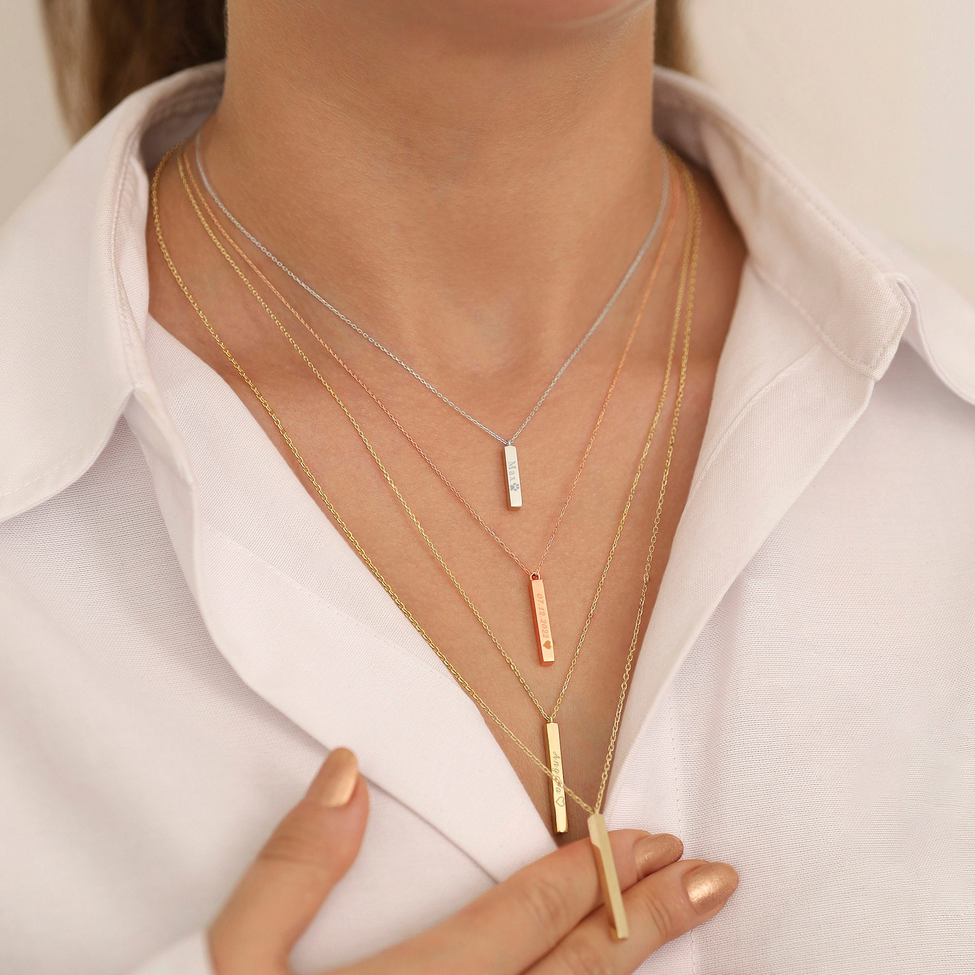 Custom bar hotsell name necklace