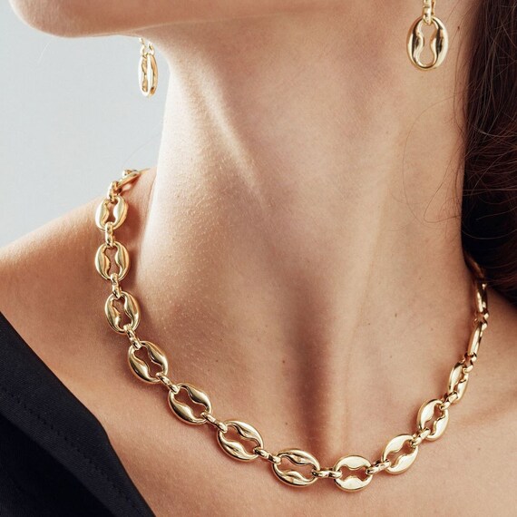 Presidente aventuras preocupación Collar de cadena de grano de café ovalado de oro de 14 k con - Etsy México Presidente aventuras preocupación Collar de cadena de grano de café ovalado de oro de 14 k con - Etsy México