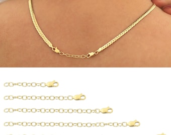 14k Gold Add-on Extender Chain | Removable Necklace Extension with Lobster Clasp, Make Your Bracelet Adjustable, Jewelry Extender