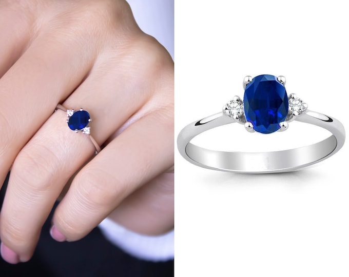14k / 18k/ 8k Gold Sapphire Ring | Handmade Jewelry, 0,06ct Sapphire, Vintage Fine Jewelry, Bridesmaid Gift, Engagement & Proposal Ring