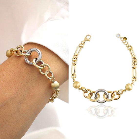 Women's Cuban Links Chain Bracelet in 14k Real Yellow Gold – NORM JEWELS