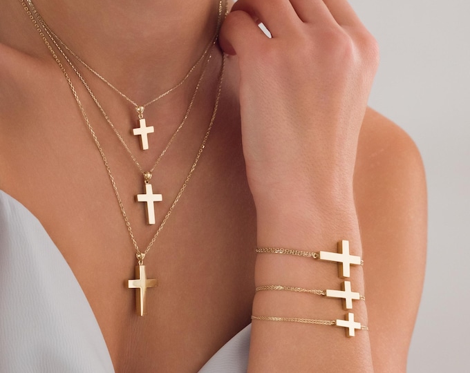 14k Gold Cross Urn Necklace | Cremation Ash Holder Necklace, Cross Engraved Urn Necklace, Christ Keepsake Pendant for Human Ash & Pet Hair