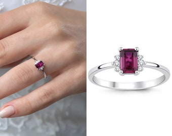 Gold Red Ruby Ring 8k/ 14k/ 18k | Vintage Look Ruby Ring, Dainty Handmade Jewelry, Bridesmaid Ring, Engagement & Proposal Ring, Gift for Her