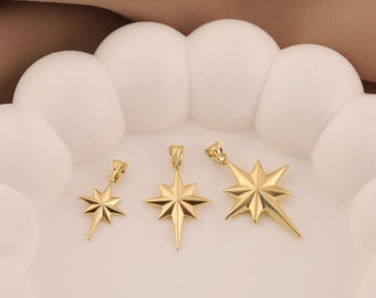 14k Gold North Star Pendant Necklace | Celestial Jewelry Gift