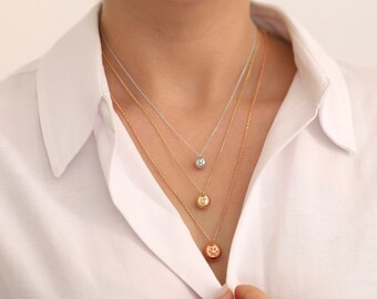 14k Gold Ball Urn Necklace | Custom Ball Urn Charm Necklace, Cremation Ash Holder Pendant, Engraved Round Urn Necklace, Ash Keepsake Jewelry