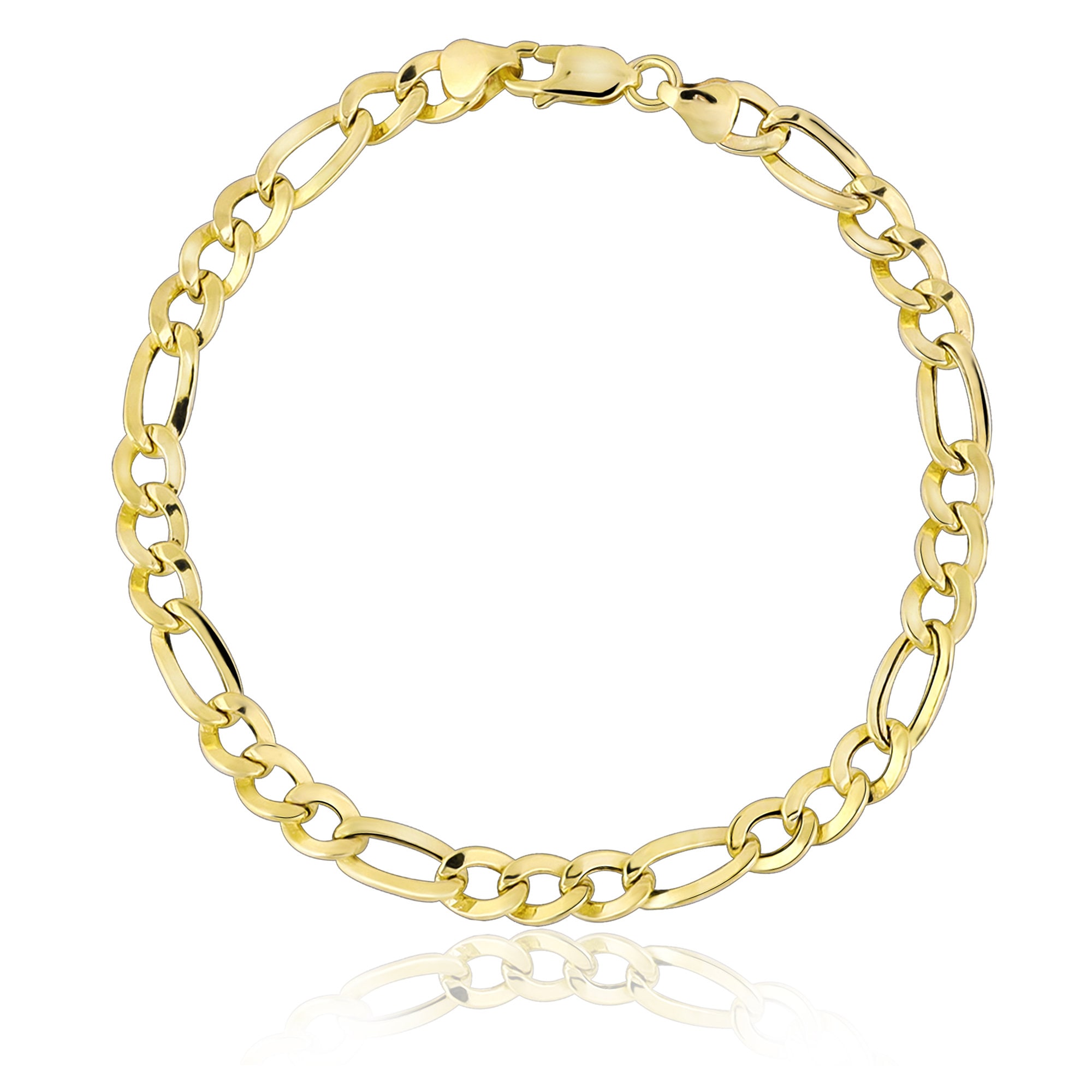 14k Gold 6mm Figaro Chain Bracelet | Thick Figaro Chain Link 14k Gold 6mm Figaro Chain Bracelet | Thick Figaro Chain Link