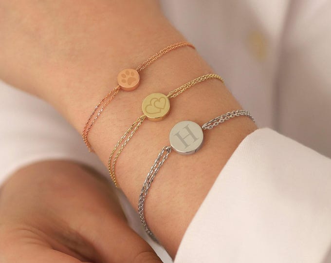 14k Gold Disc Urn Bracelet | Round Cremation Ash Holder Keepsake Jewelry