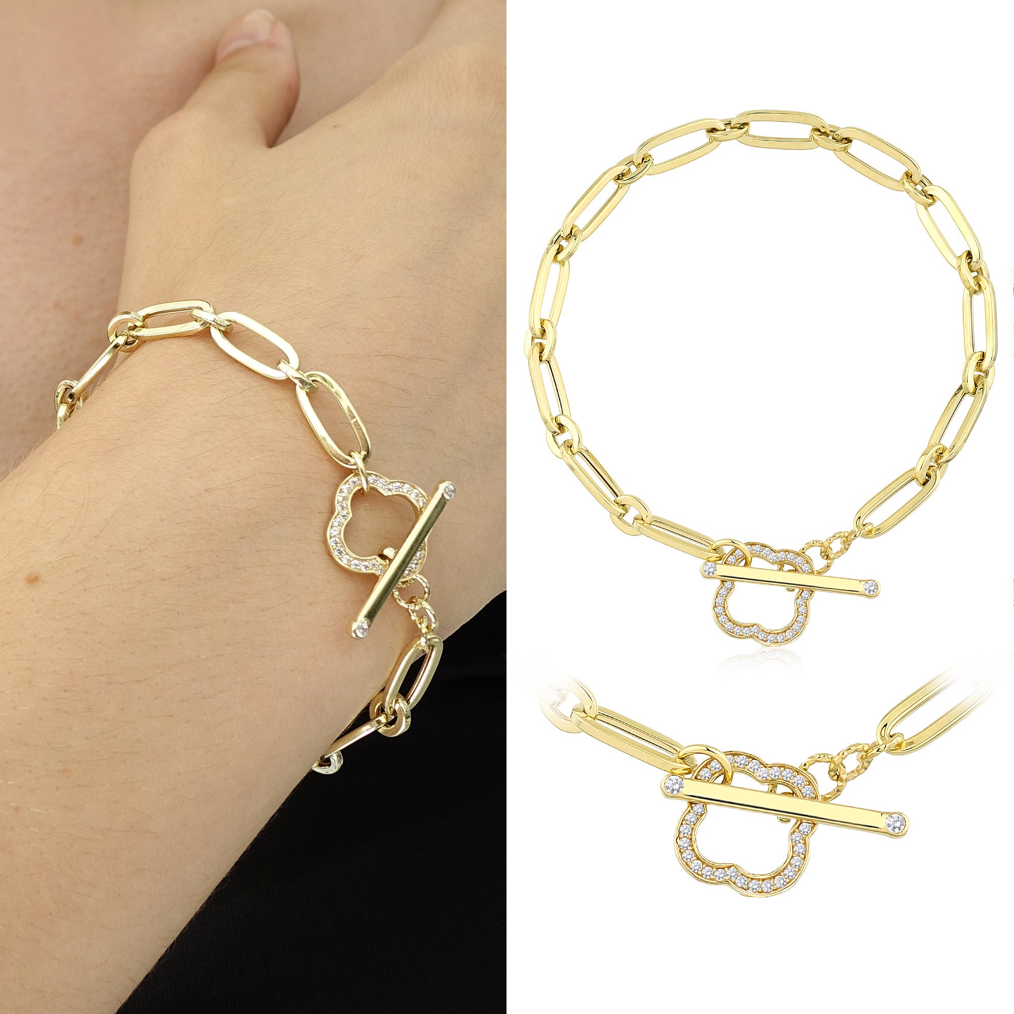 Baby Gold 14K Grand Paper Clip Chain Bracelet