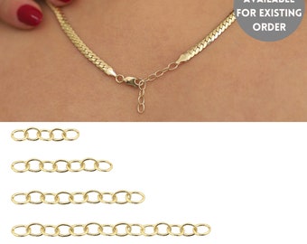 14k Gold ADD-ON Extender Chain Available for existing ORDER | Permanent Necklace Extension, Make Your Bracelet Adjustable, Jewelry Extender