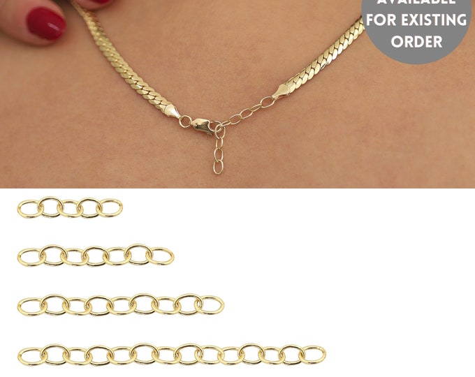 14k Gold ADD-ON Extender Chain Available for existing ORDER | Permanent Necklace Extension, Make Your Bracelet Adjustable, Jewelry Extender