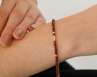 14k Gold Brown Topaz Bracelet | Dorica Bead Natural Calming Gemstone