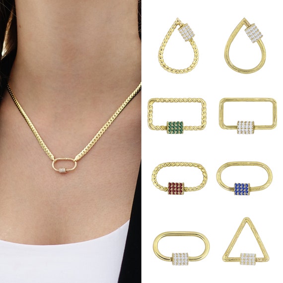 Carabiner clasp necklace deals