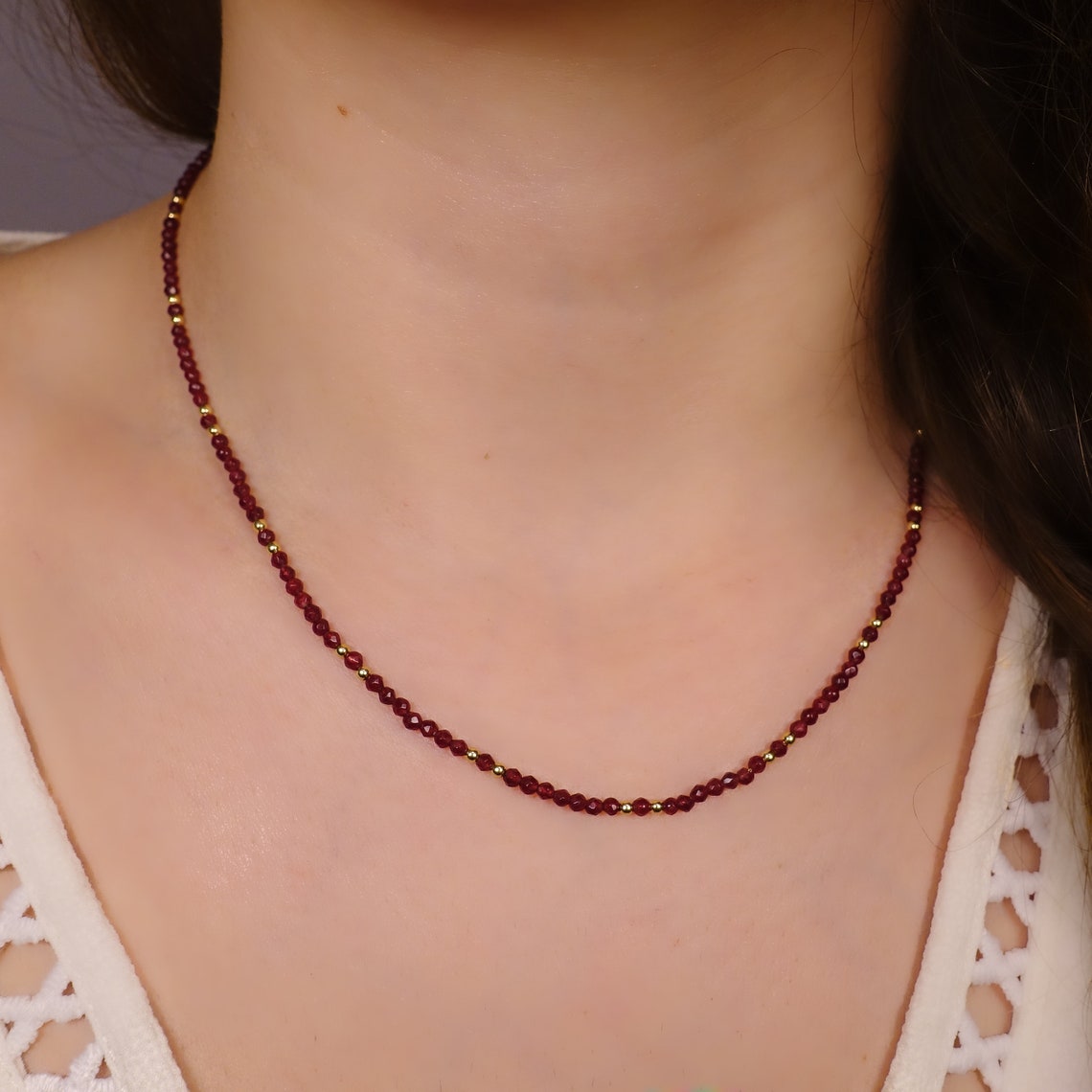 Bordeaux Jade Necklace Dark Red Wine Color Jade Gemstone & Etsy