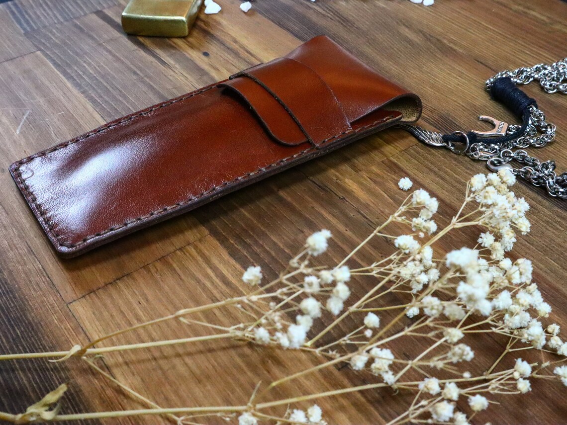 Personalised Men's Leather Pen Holder Genuine Calf Etsy