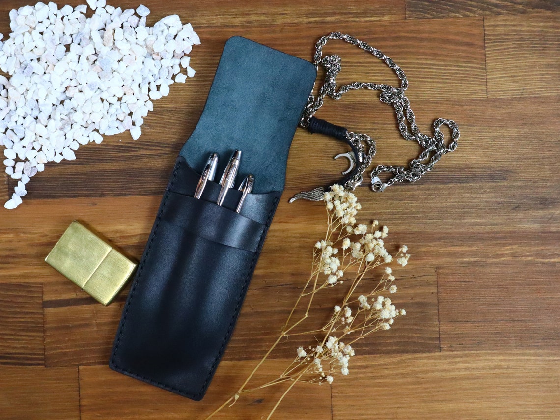 Personalised Men's Leather Pen Holder Genuine Calf Etsy