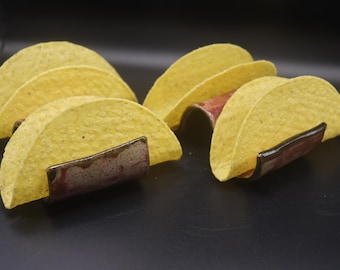 Supports à tacos faits main en céramique -Ensemble de 2