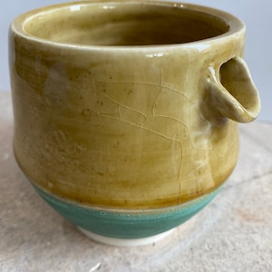 Yellow/Green Spouted Matcha Bowl
