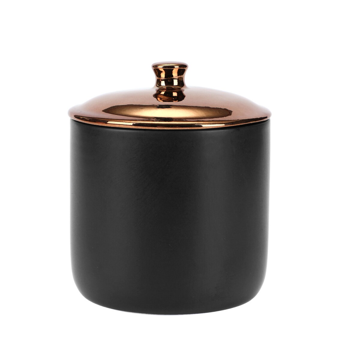 Ceramic Candle Jar Empty 13oz With Copper Lid Black Light Grey Etsy