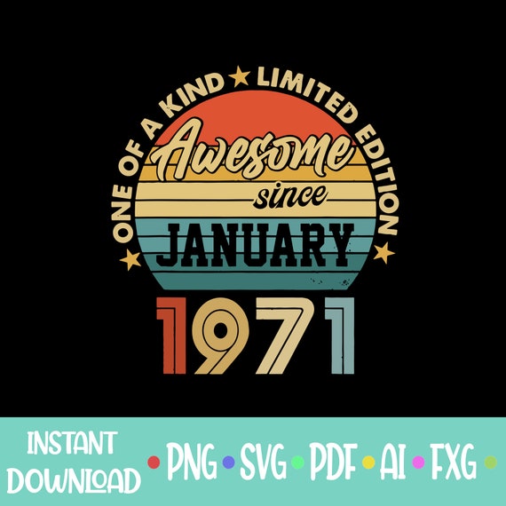 Download Januar 1971 Svg 50. Geburtstag Svg Vintage Januar 1971 Svg ...