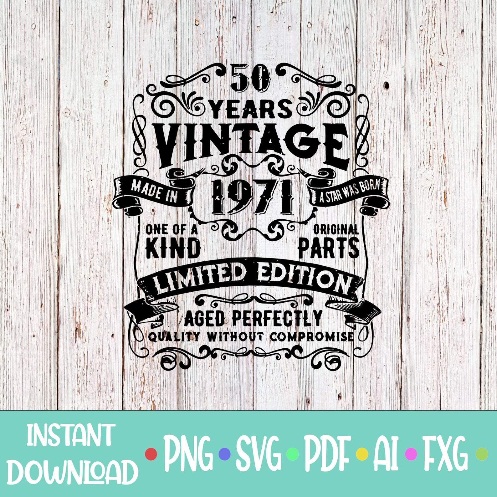 Download 50th Birthday vintage svg 50 Quarantine Birthday svg 1971 | Etsy