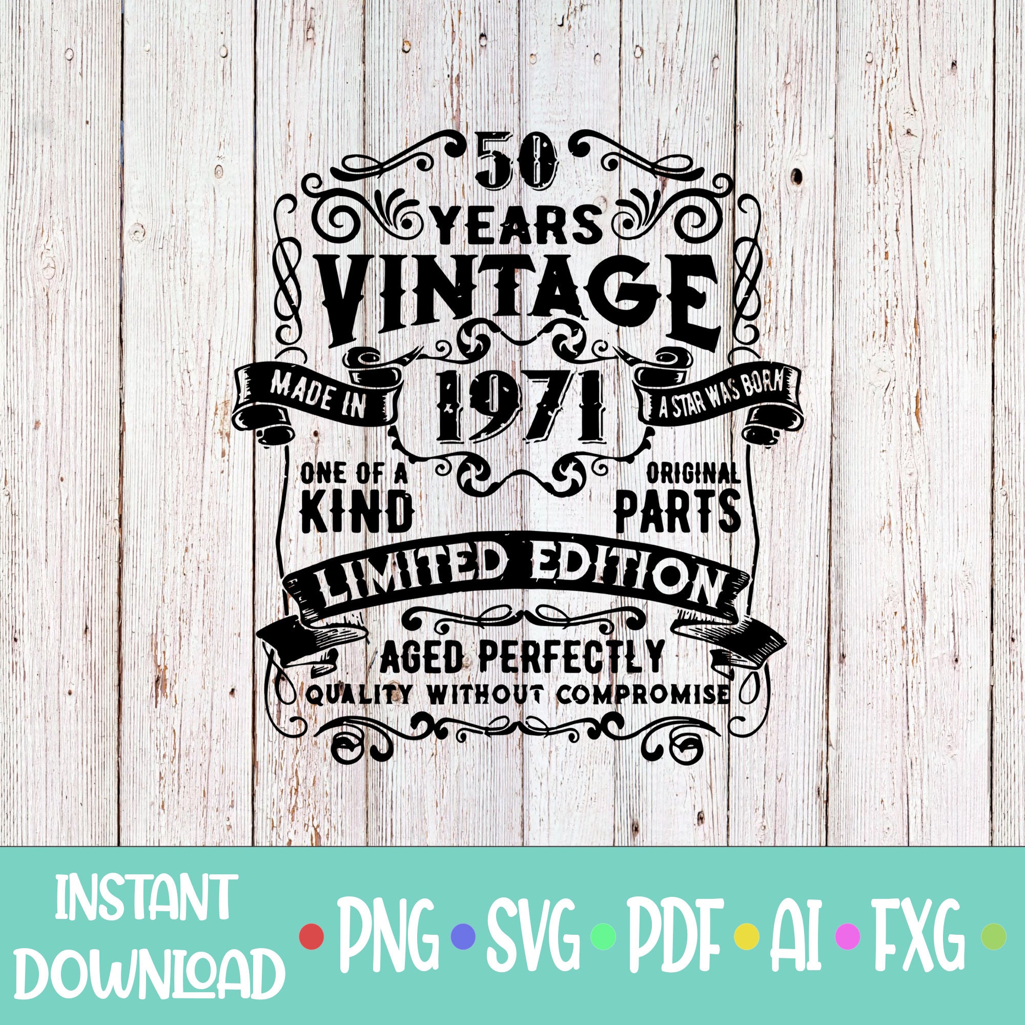 Download 50th Birthday vintage svg 50 Quarantine Birthday svg 1971 ...