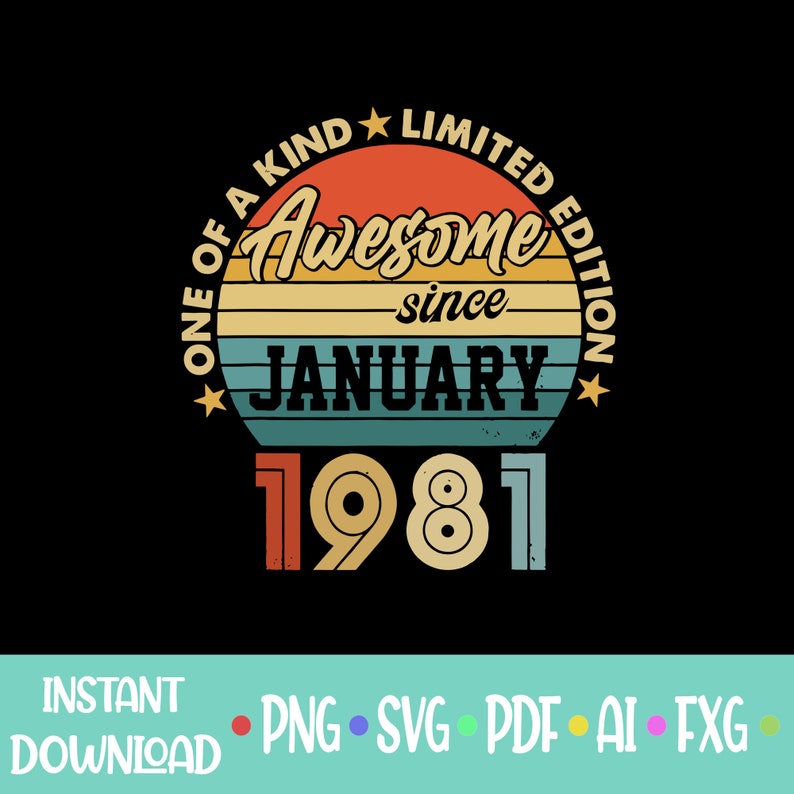 Download January 1981 svg 40th Birthday svg Vintage january 1981 ...