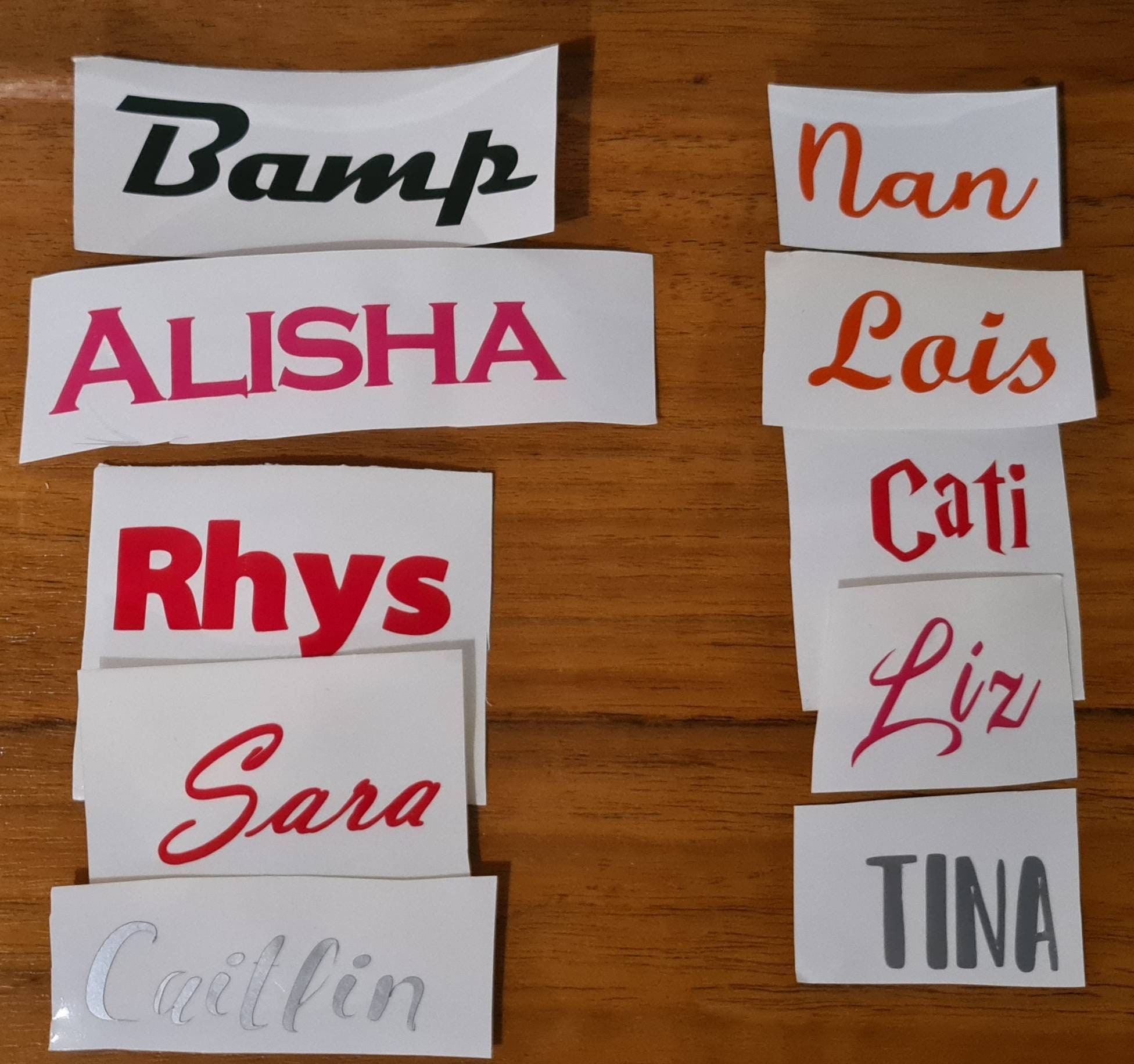 Vinyl decal names Etsy