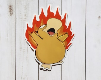 3" Helmo Style Psyduck Vinyl Sticker Pokemon Inspired