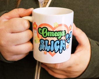 Double sided 110z Omega Slick Funny Cute Porcelain Mug