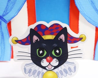 Lustiger Clown Harlekin Vinyl Aufkleber: