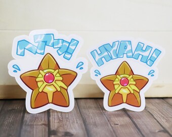 Pegatina troquelada de vinilo de 3" de Hyah Staryu: