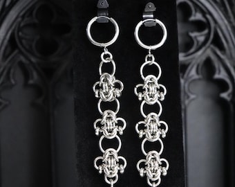 Siren Stainless Steel and Freshwater pearl earrings in White
