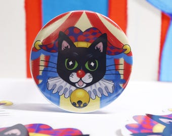 Katze Clown Harlekin lustiges Vinyl Pin: