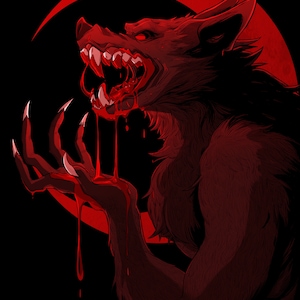 8.5 by 11 inch Werewolf dark fantasy Matte Art Print