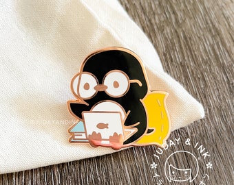 Nerdy Penguin Pin | Kawaii Nerd Penguin Pin | Work from Home Pin
