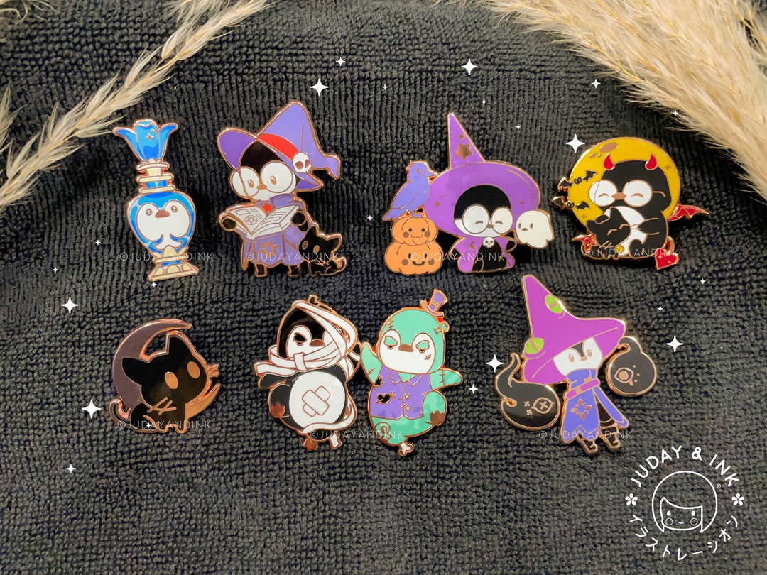 Spooky Penguin Pins | Cute Spooky Halloween Penguin Pin - Etsy