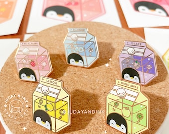 Penguin Milk Box Pin