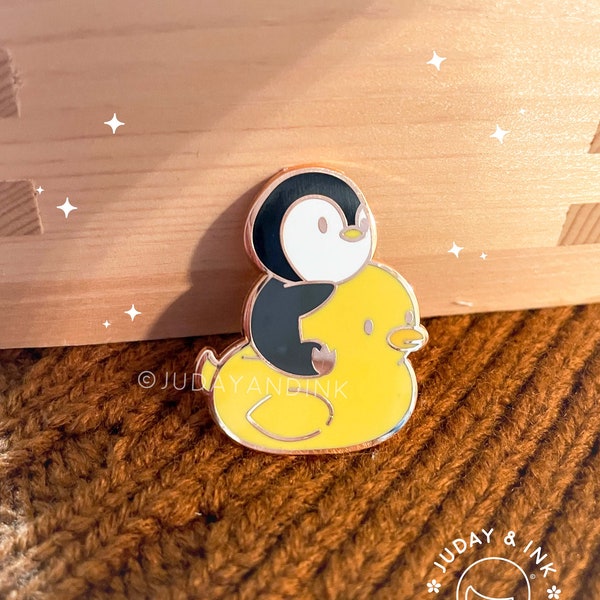 Ride to Fly Penguin Enamel Pin Collection | Penguin on Duck, Ostrich, Dragon, Motorcycle Pin | Kawaii Cute Penguin Pin