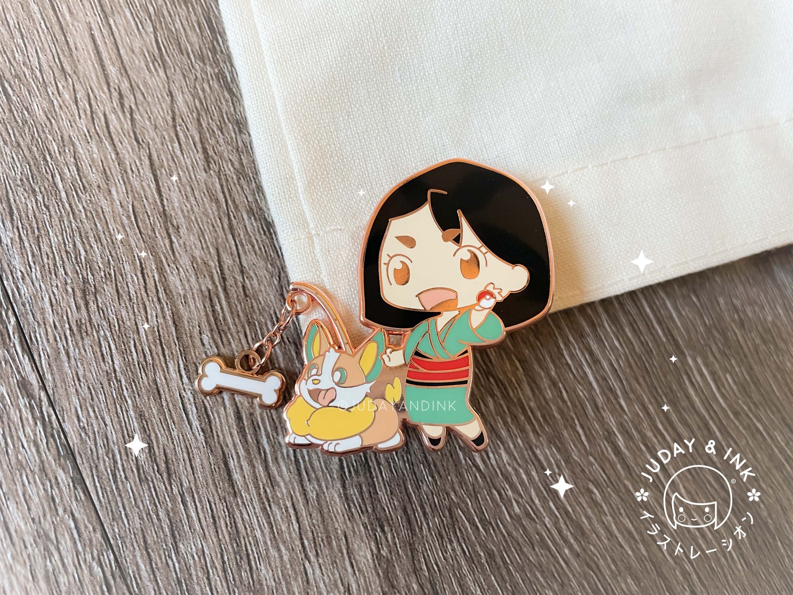 Pokeprincess Pins | Mulan and Yamper | Ariel and Corphish | Belle and ...