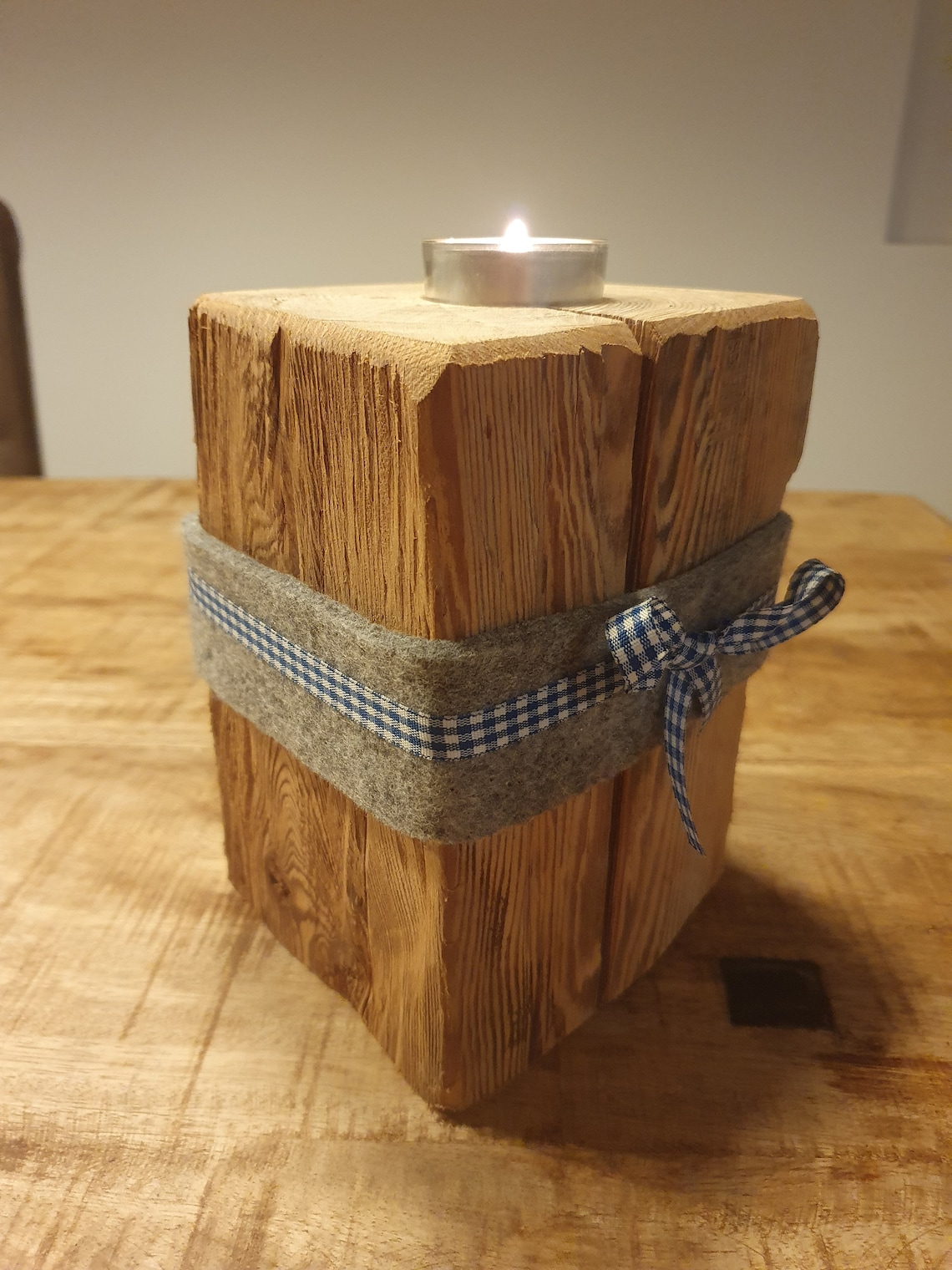 Teelichthalter Holz Rustikal