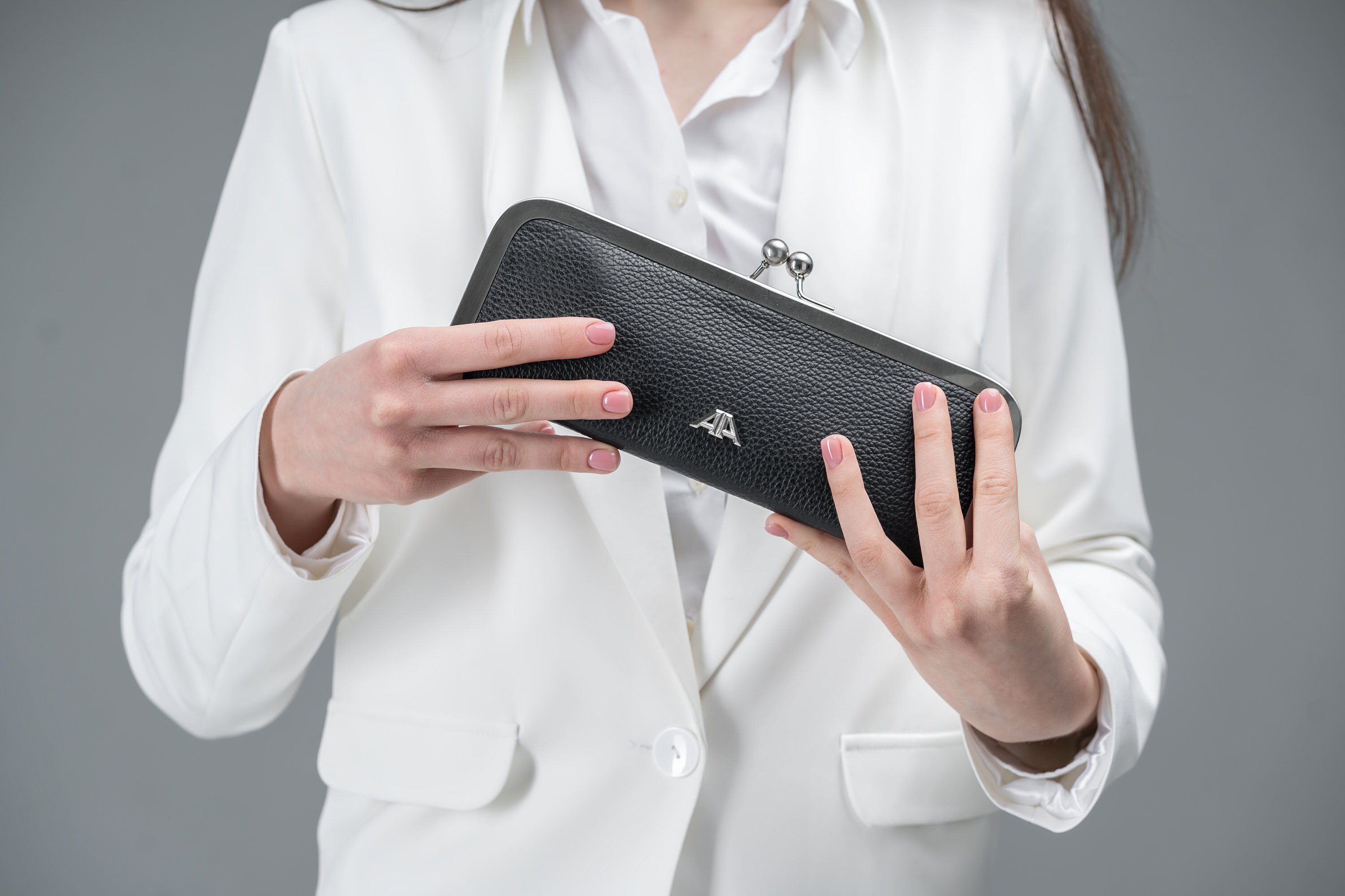 Black Classic Clasp Wallet Leather Bifold Wallet Elegant Etsy UK