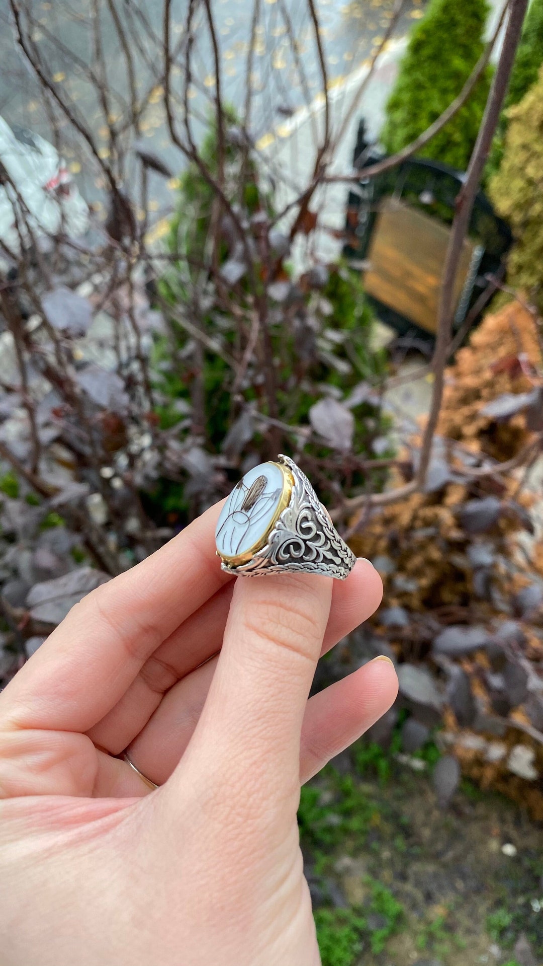 Rotary Ring Double Sided Ring Horse Hair Jewelry Breast Etsy